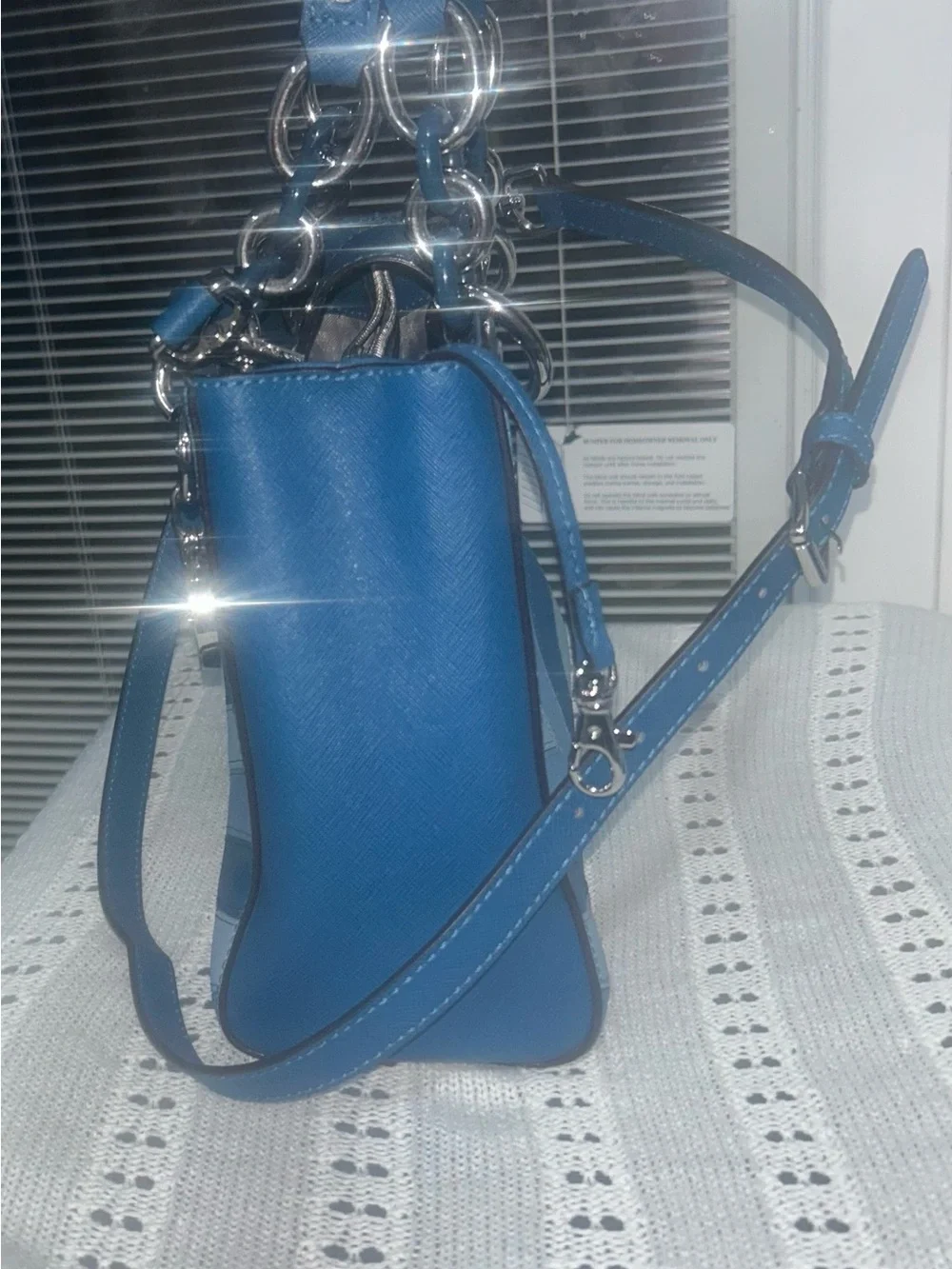 Michael Kors Two-Tone Blue Chevron Satchel